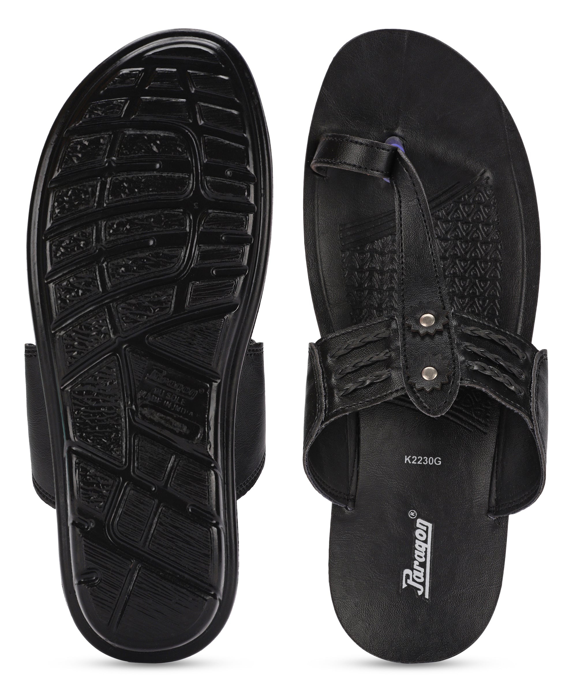 Paragon max best sale men's black sandals