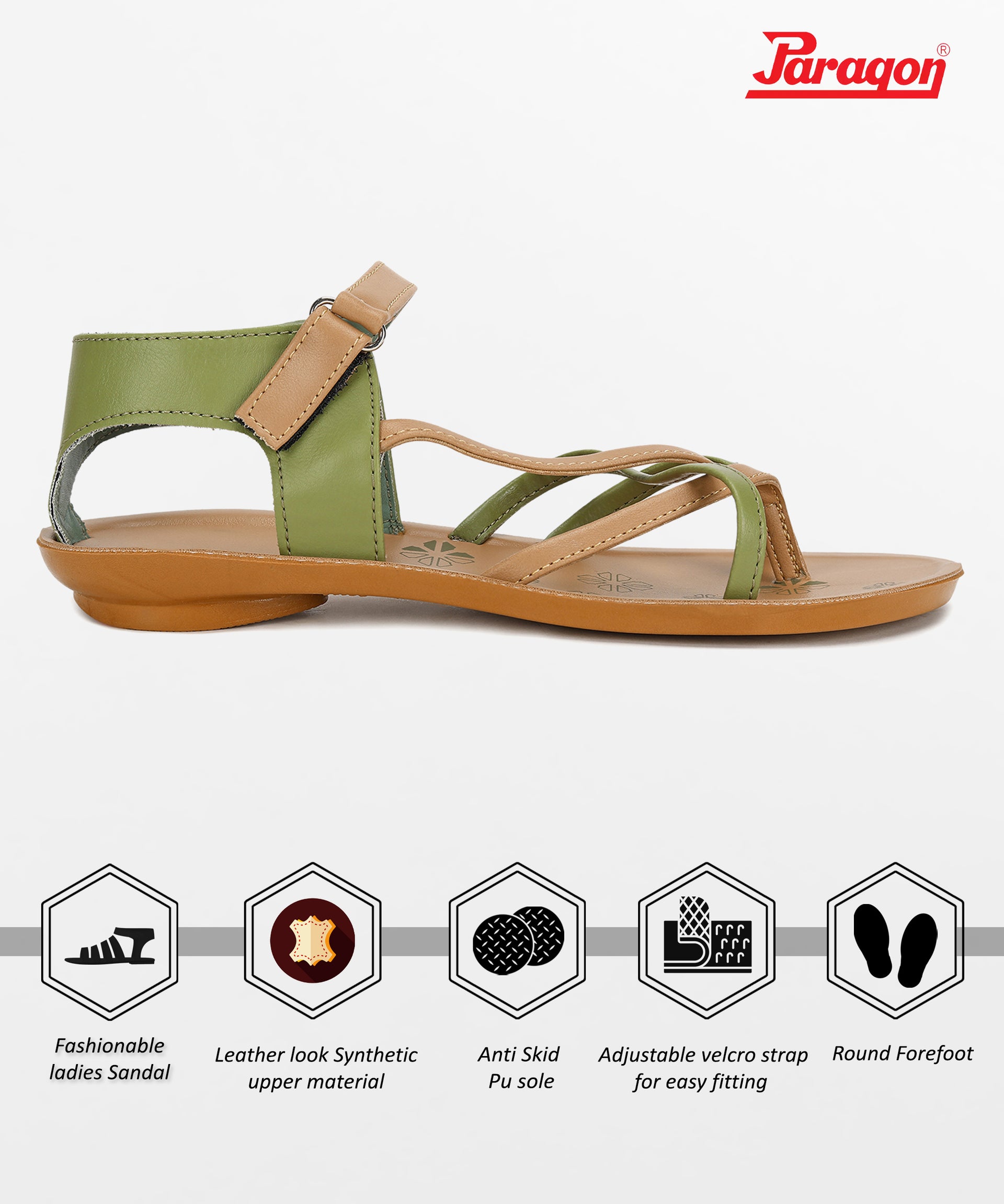 Paragon PUK7017L Women Sandals | Casual &amp; Formal Sandals | Stylish, Comfortable &amp; Durable | For Daily &amp; Occasion Wear