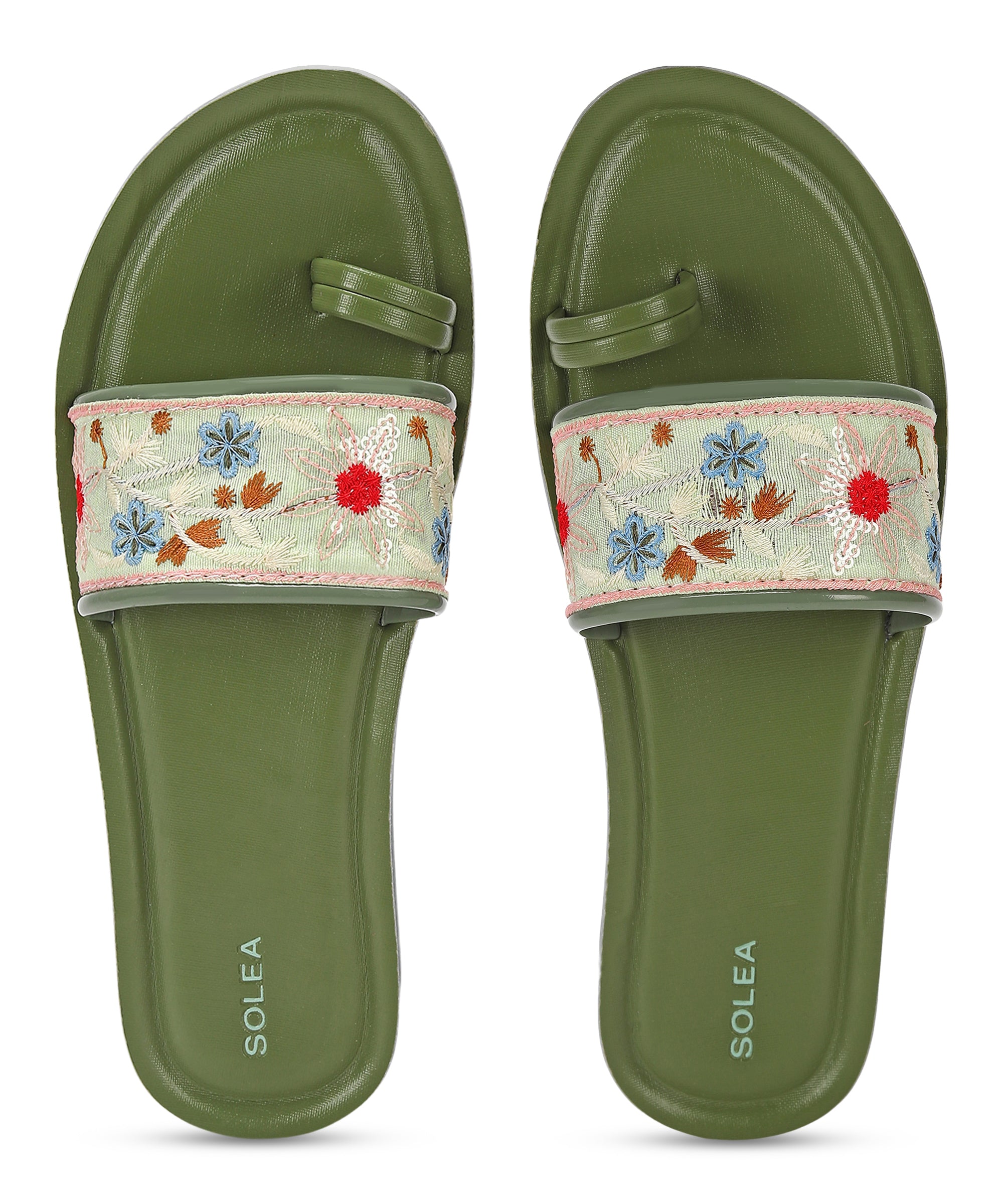 Green sliders womens hot sale