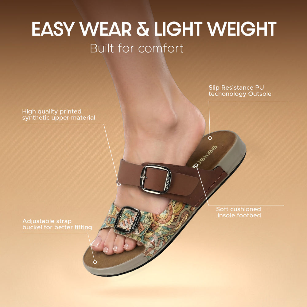 Paragon Women's Sandals | Stylish Slip On Flat Sandals with Cushioned Soles | Comfortable Everyday Sandals for Outdoor Use