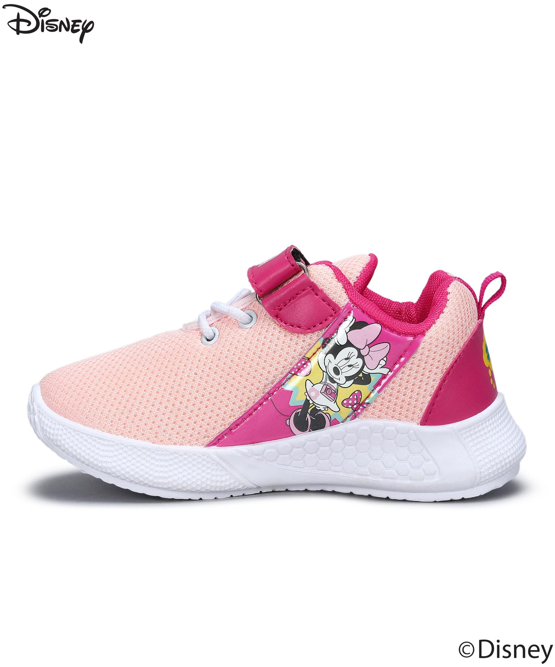 Paragon Disney Girls Peach Casual Shoes with Velcro | Sneakers for Everyday Use