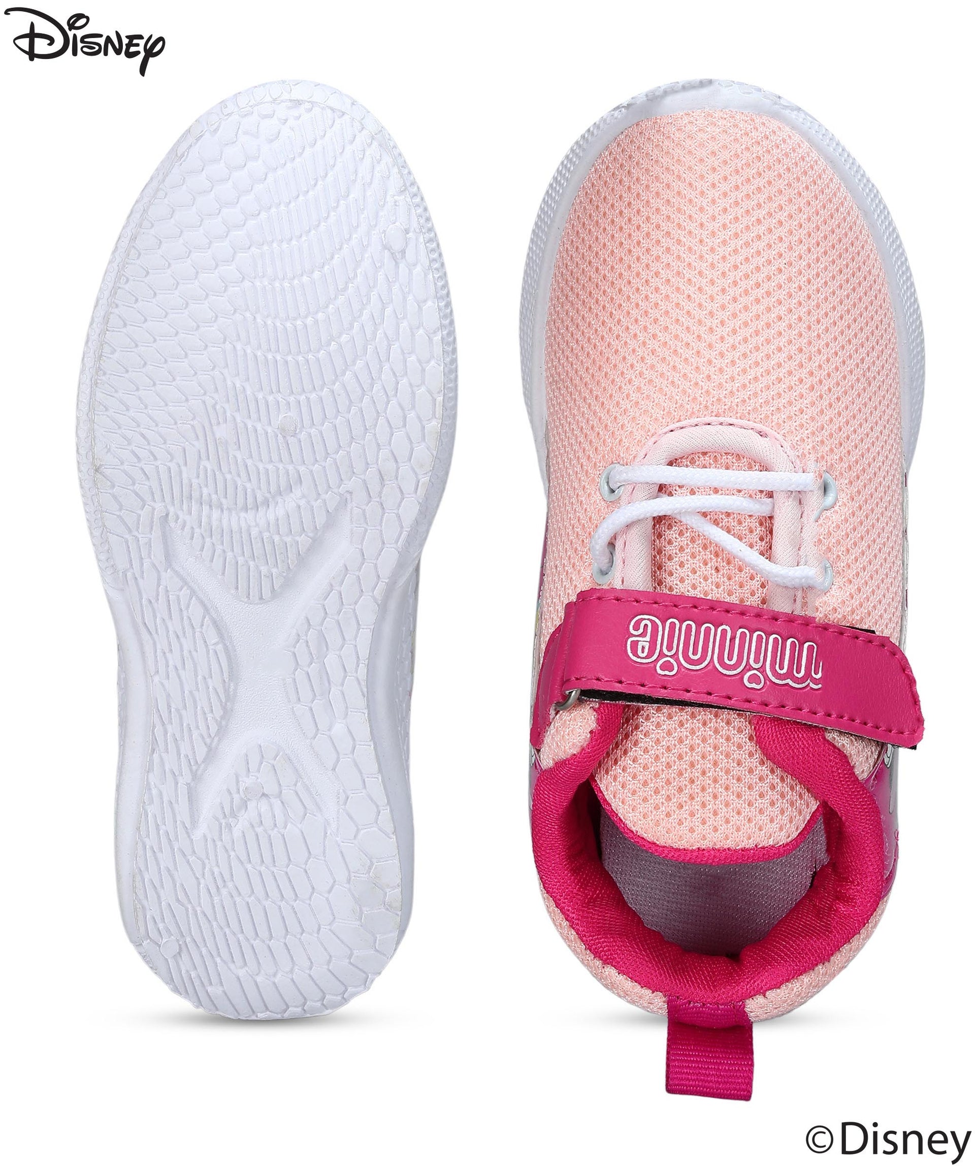 Paragon Disney Girls Peach Casual Shoes with Velcro | Sneakers for Everyday Use