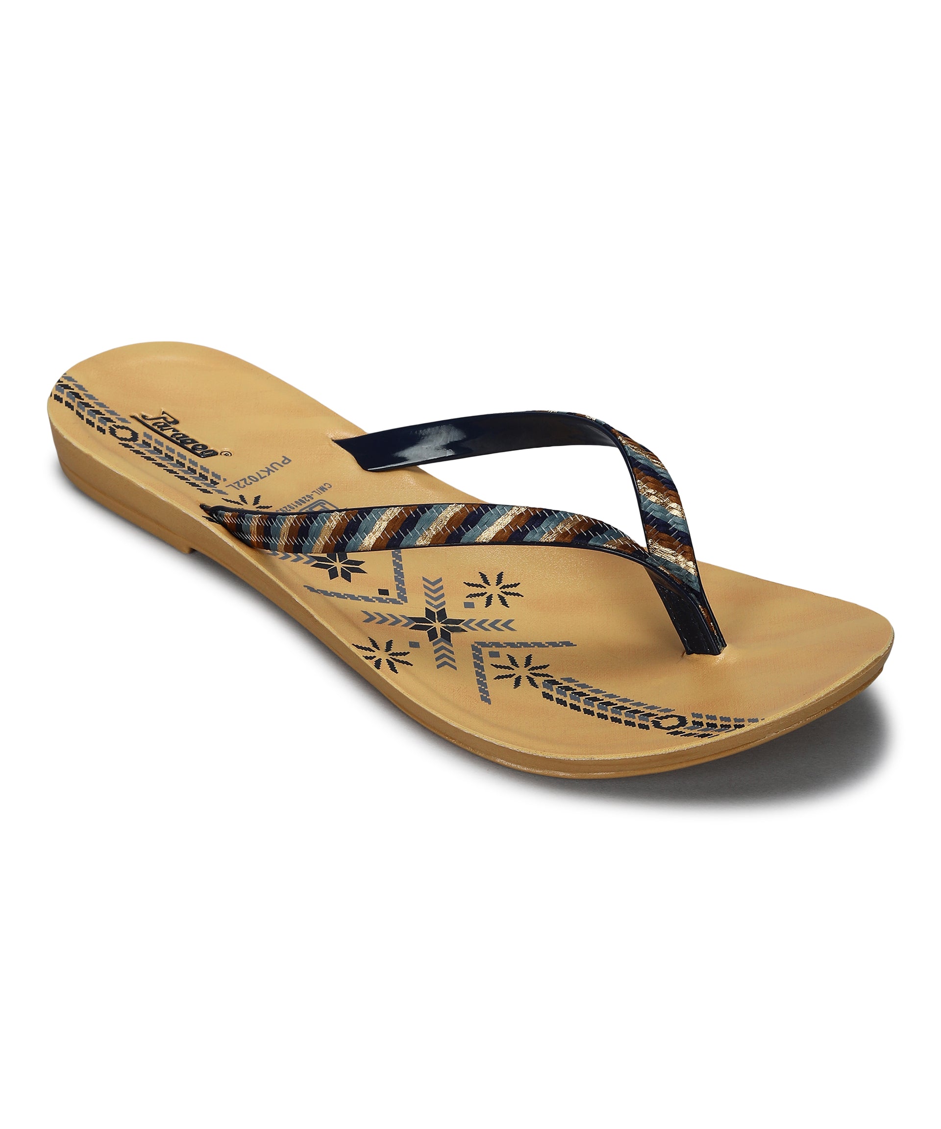 Paragon Women&#39;s Slip On Flat Blue Sandals | Durable Dailywear Sandals