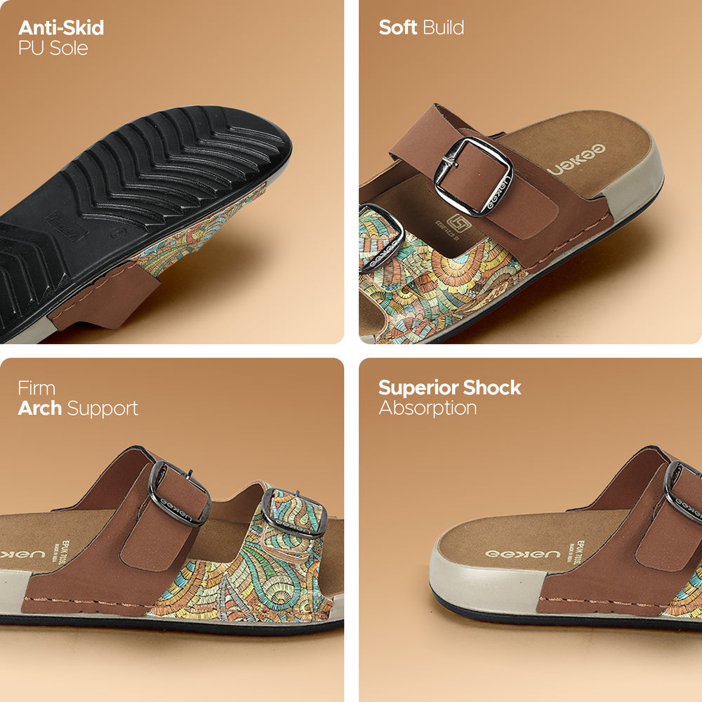 Paragon Women's Sandals | Stylish Slip On Flat Sandals with Cushioned Soles | Comfortable Everyday Sandals for Outdoor Use