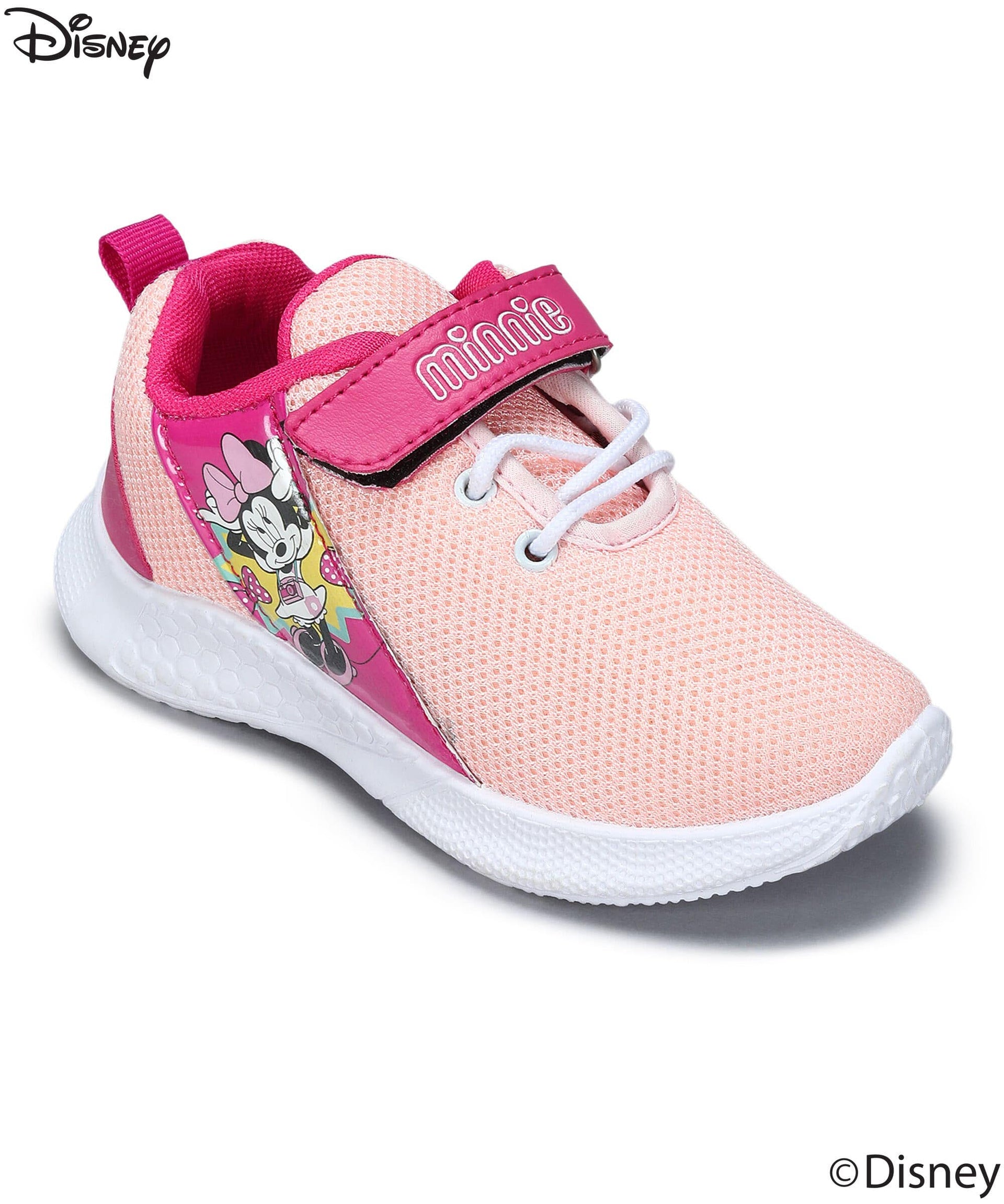 Paragon Disney Girls Peach Casual Shoes with Velcro | Sneakers for Everyday Use