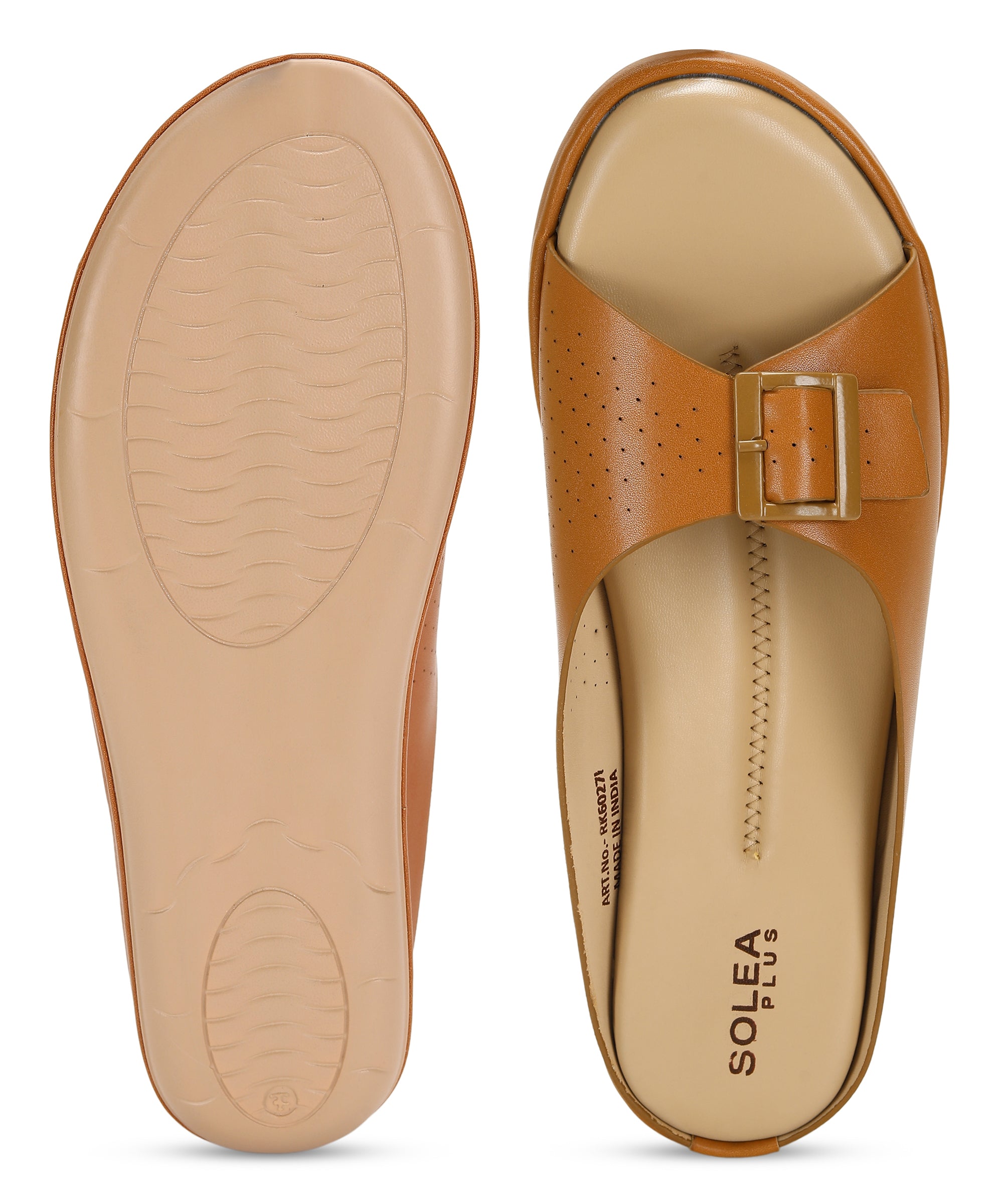 Buy Salmon Pink Faux Leather Comfort Sandals for N/A0.0 |Biba India