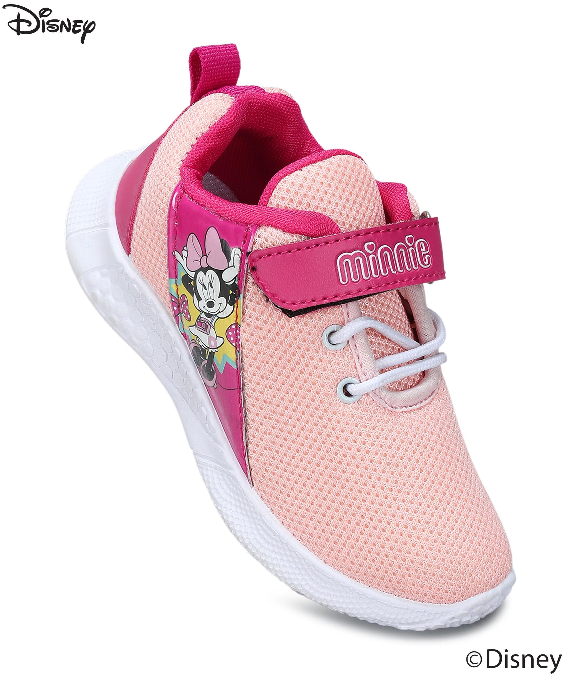 Paragon Disney Girls Peach Casual Shoes with Velcro | Sneakers for Everyday Use