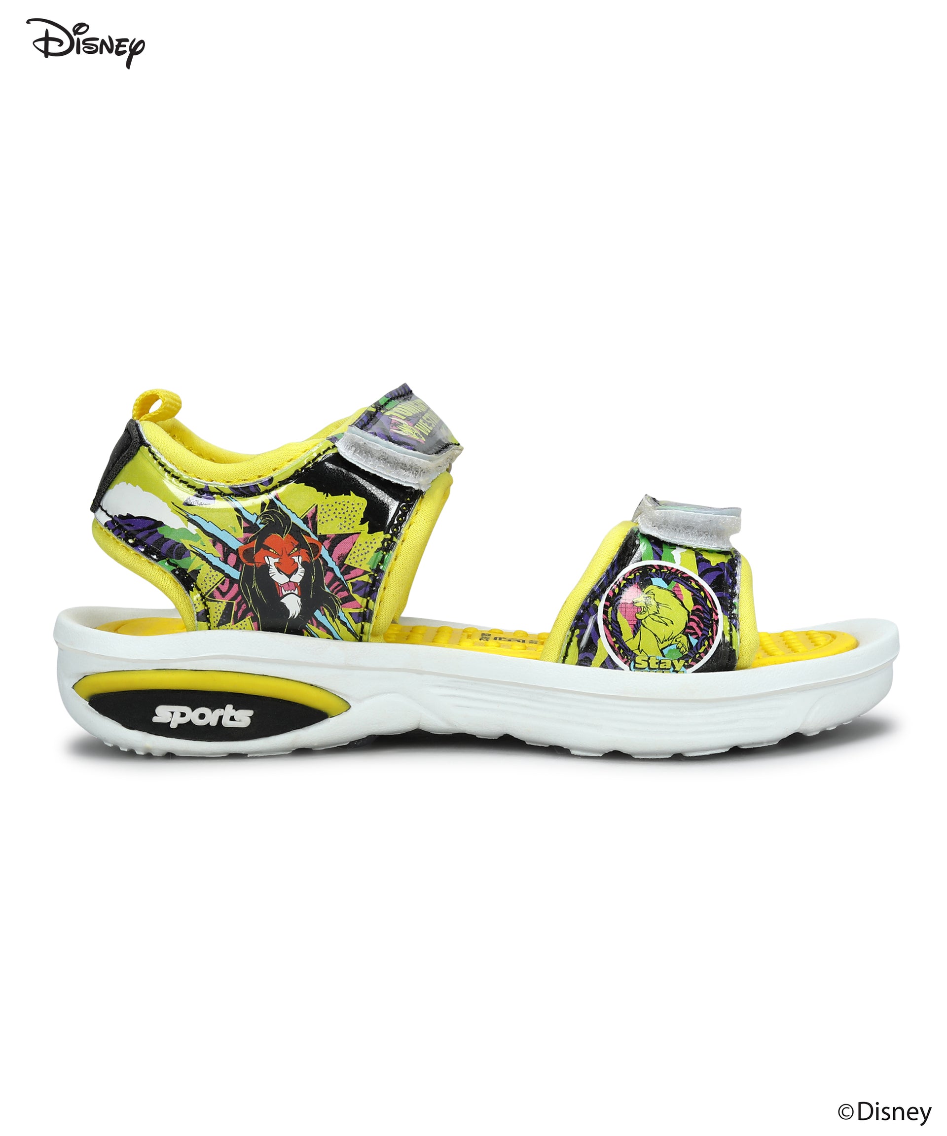 Paragon Disney Kids&#39; Yellow Velcro Sandals | Comfortable &amp; Anti-Skid Sole