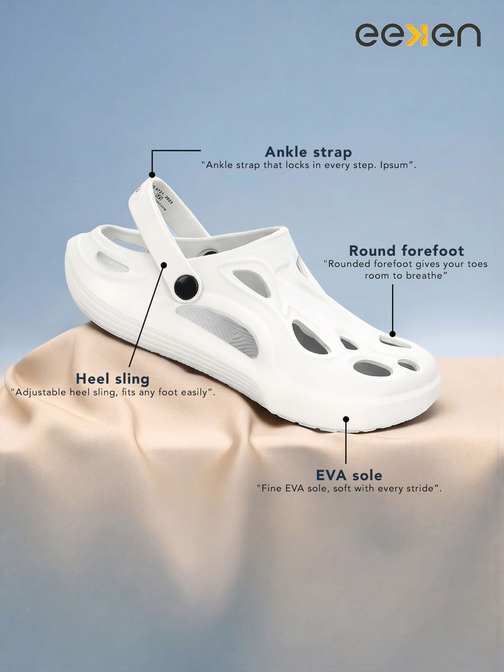 Paragon Eeken Men Casual Clogs Comfortable Ankle Strap for Daily Outdoor Wear