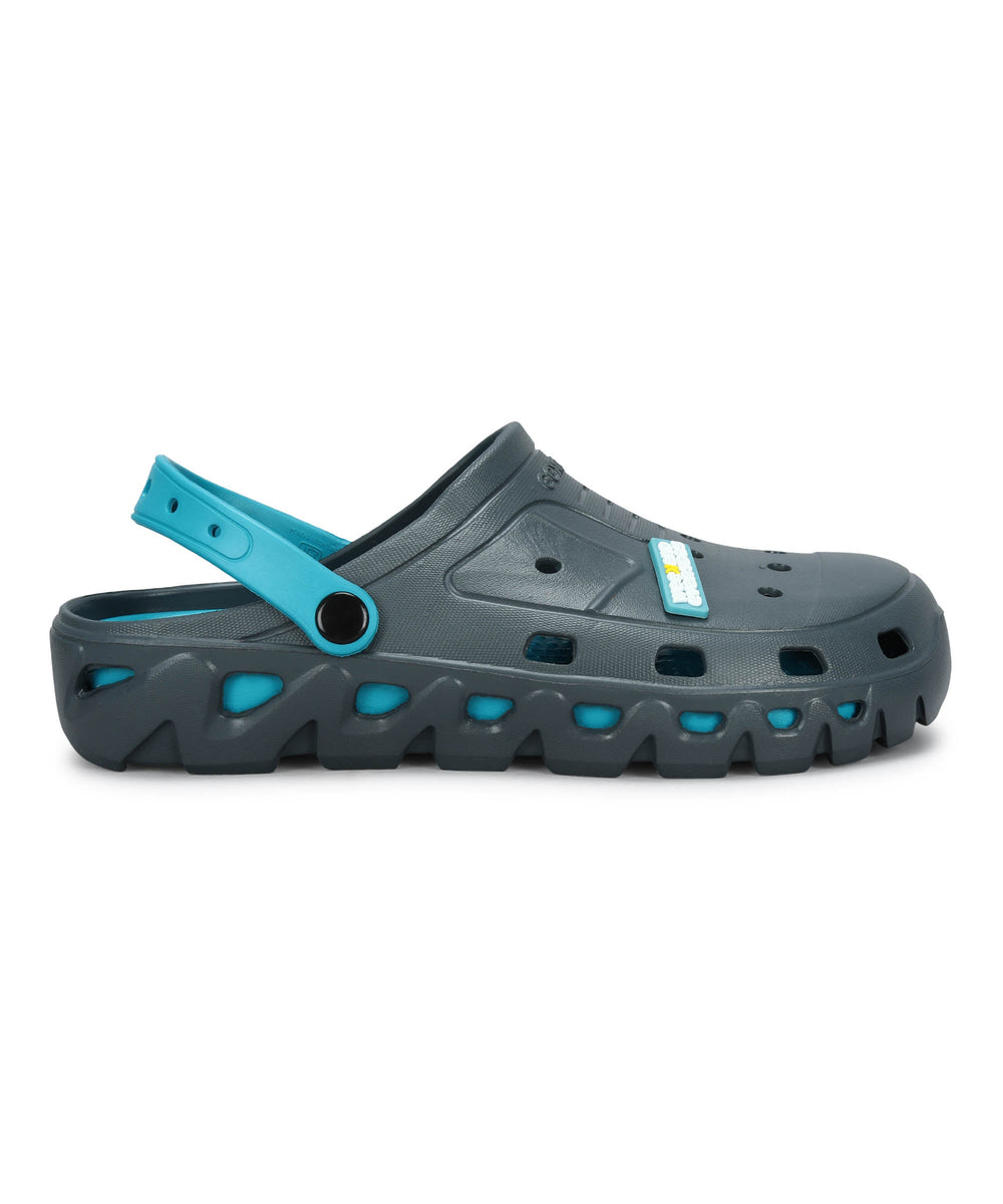 Men's Slip-on Grey-Turquoise Sandals for Men | Comfortable Sole &amp; Durable