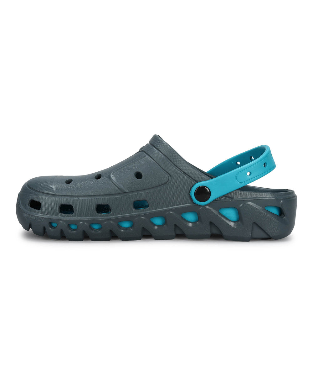 Men's Slip-on Grey-Turquoise Sandals for Men | Comfortable Sole &amp; Durable