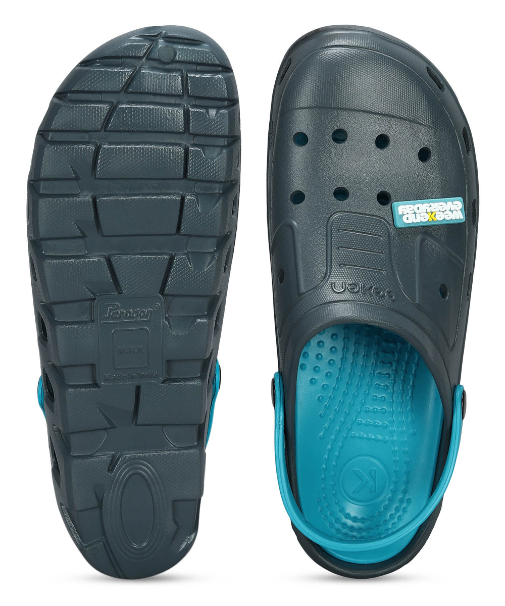 Men's Slip-on Grey-Turquoise Sandals for Men | Comfortable Sole &amp; Durable