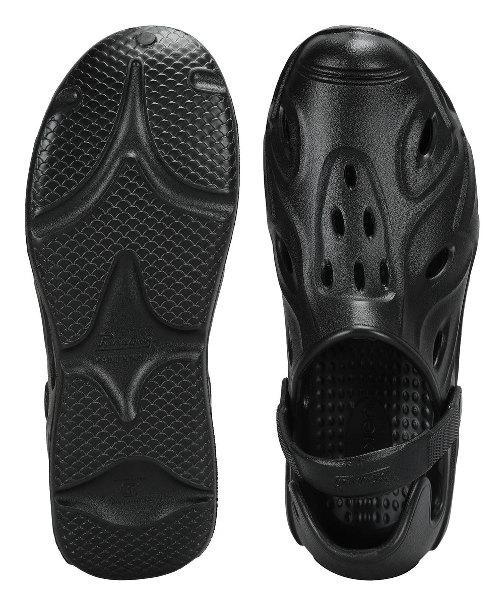 Paragon Men's Black Clogs | Waterproof, Lightweight| Ideal for Outdoor Use
