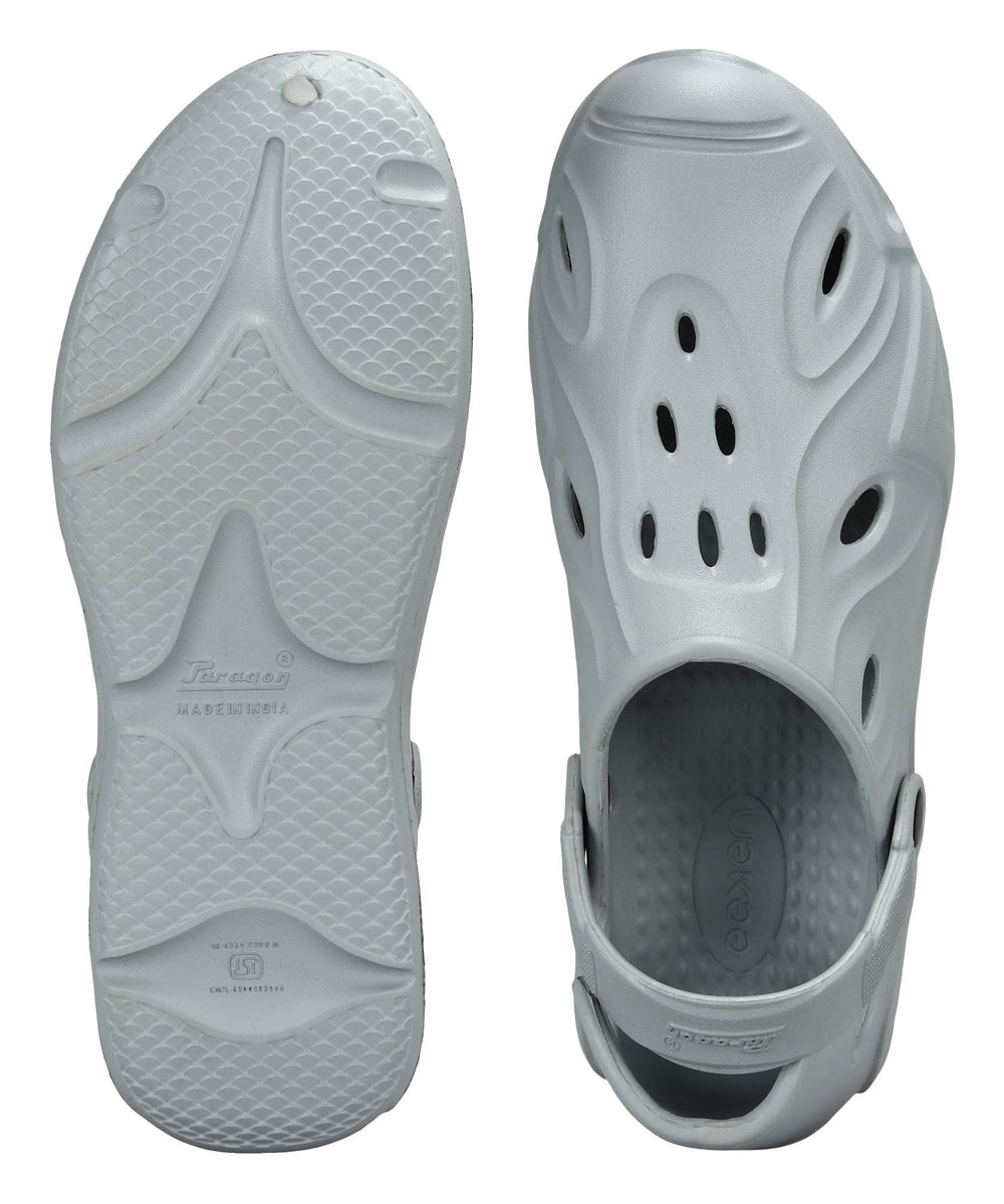 Paragon Men's Light Grey Clogs | Waterproof, Lightweight| Ideal for Outdoor Use