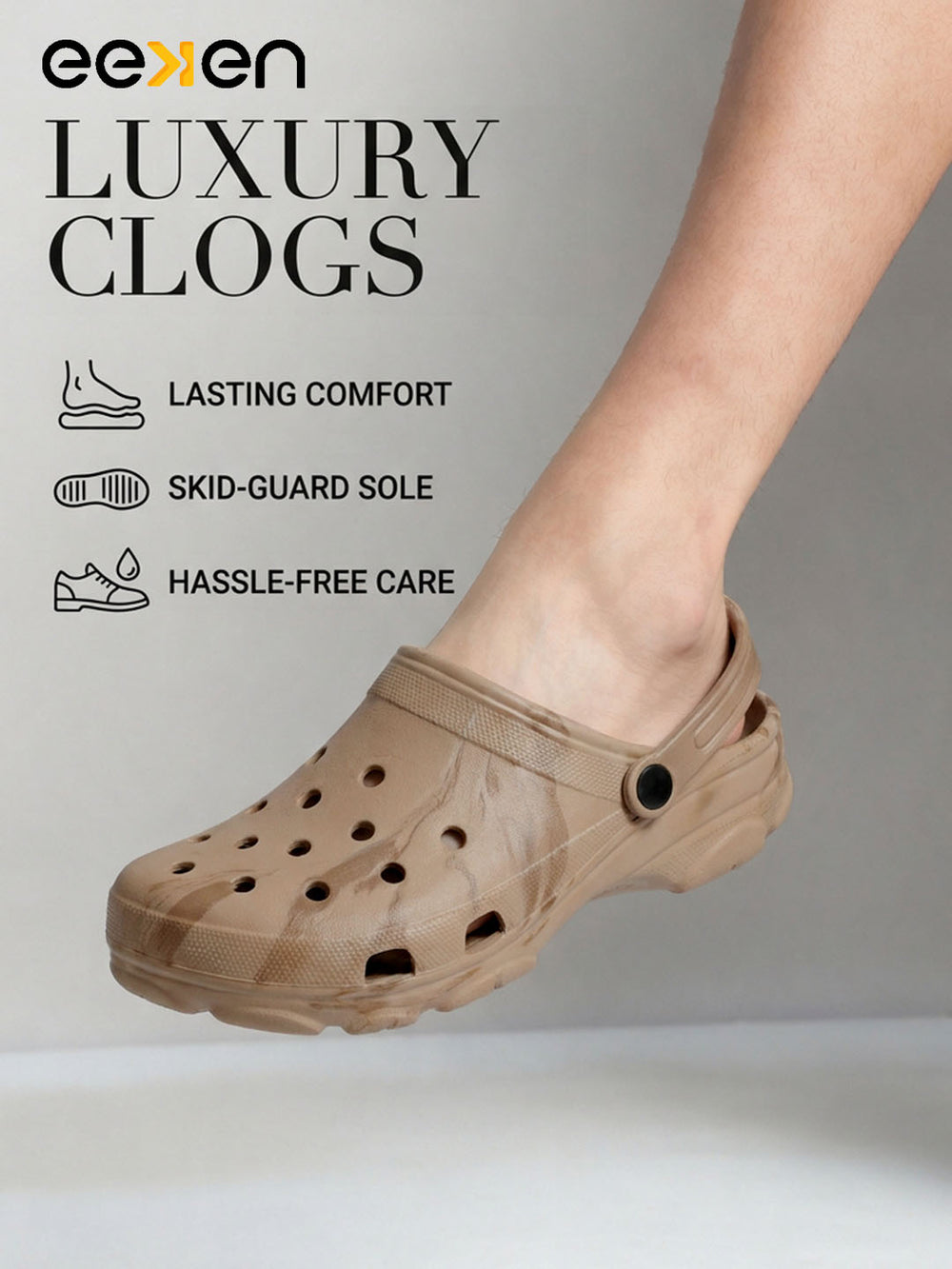Eeken Men Clogs Comfortable Lightweight Back Strap for Daily and Outdoor Use