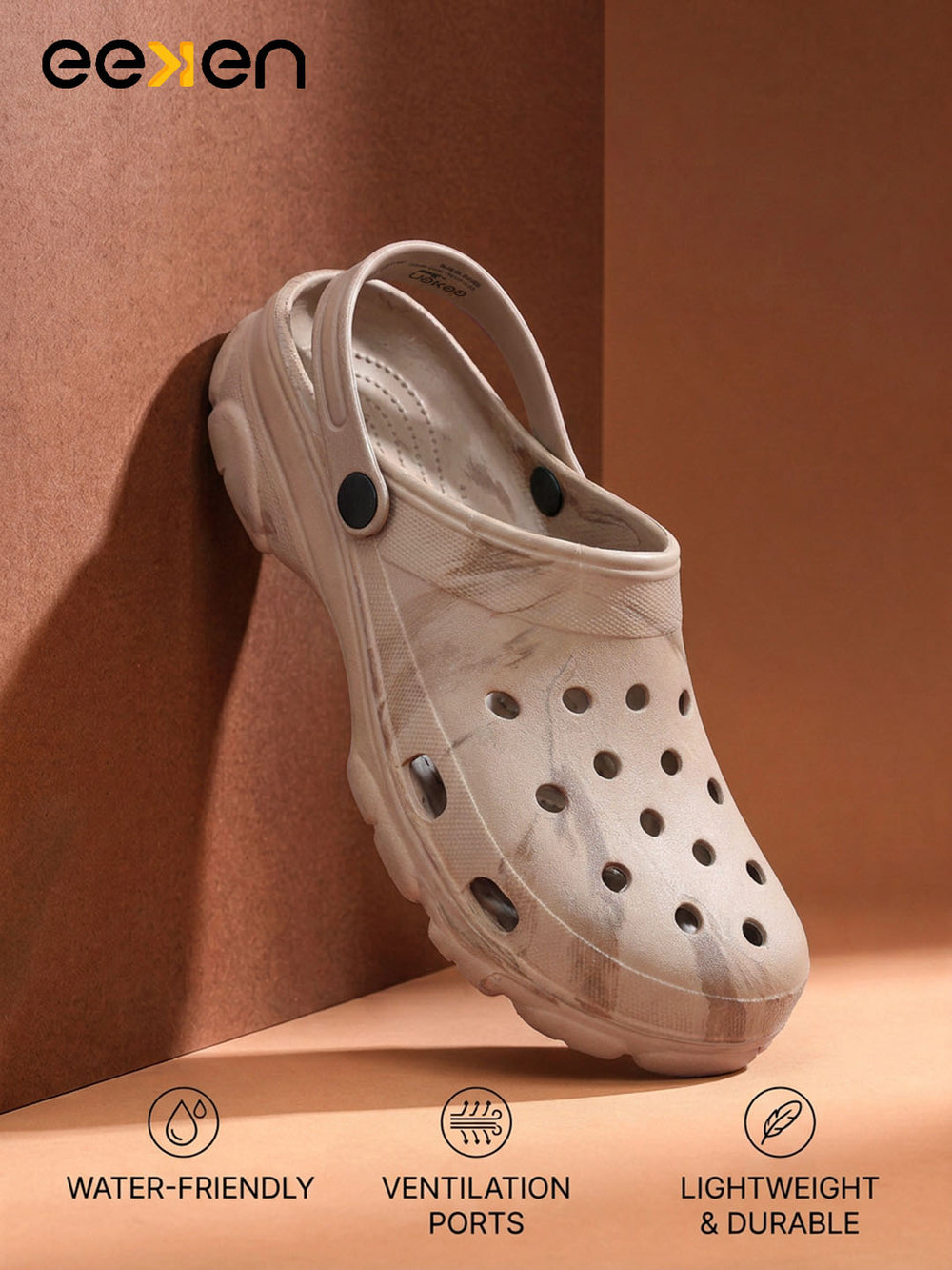 Eeken Men Clogs Comfortable Lightweight Back Strap for Daily and Outdoor Use
