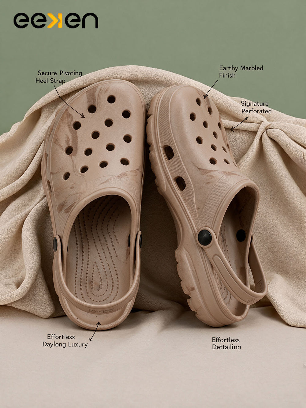 Eeken Men Clogs Comfortable Lightweight Back Strap for Daily and Outdoor Use