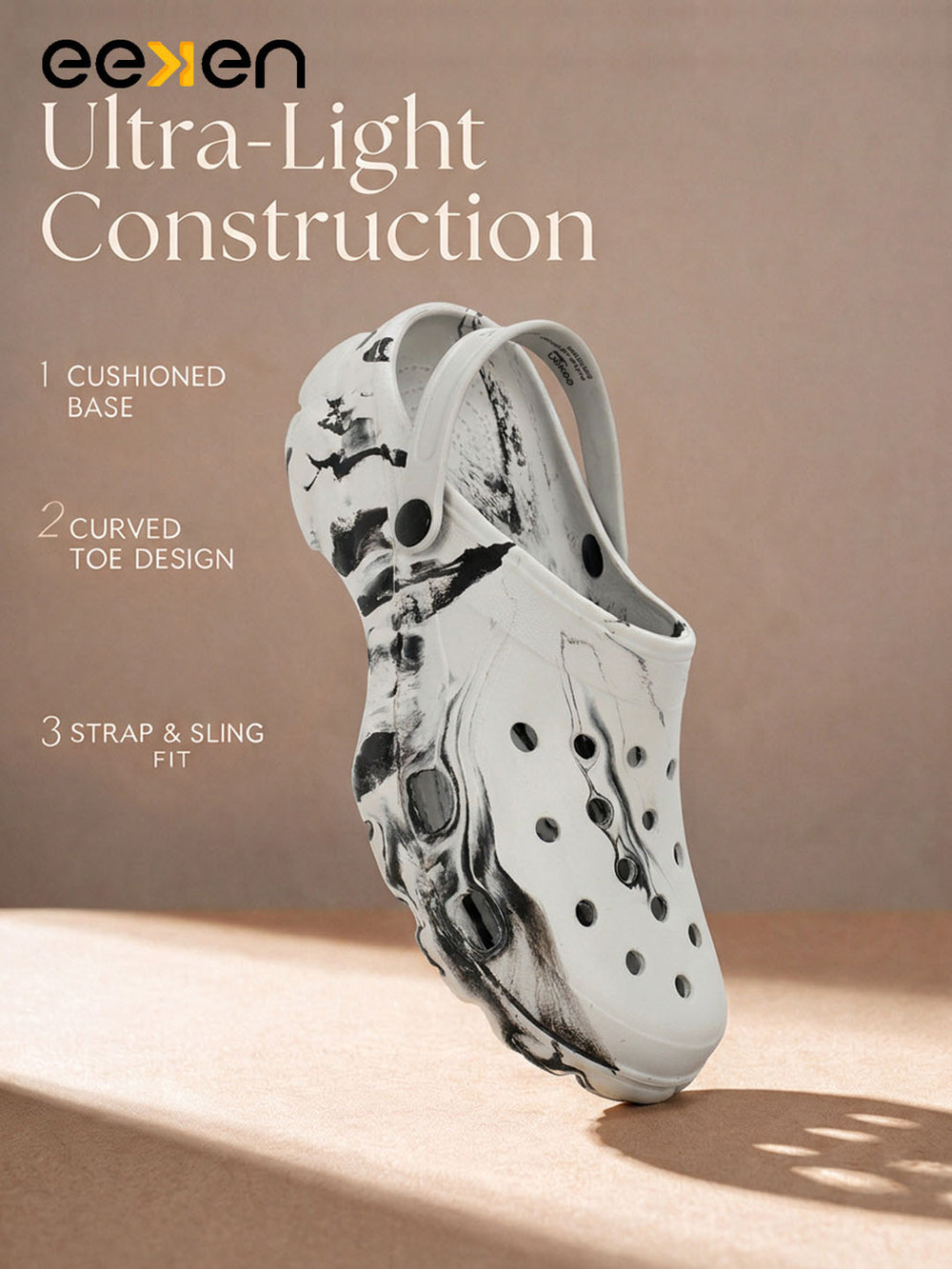 Eeken Men Clogs Comfortable Lightweight Back Strap for Daily and Outdoor Use