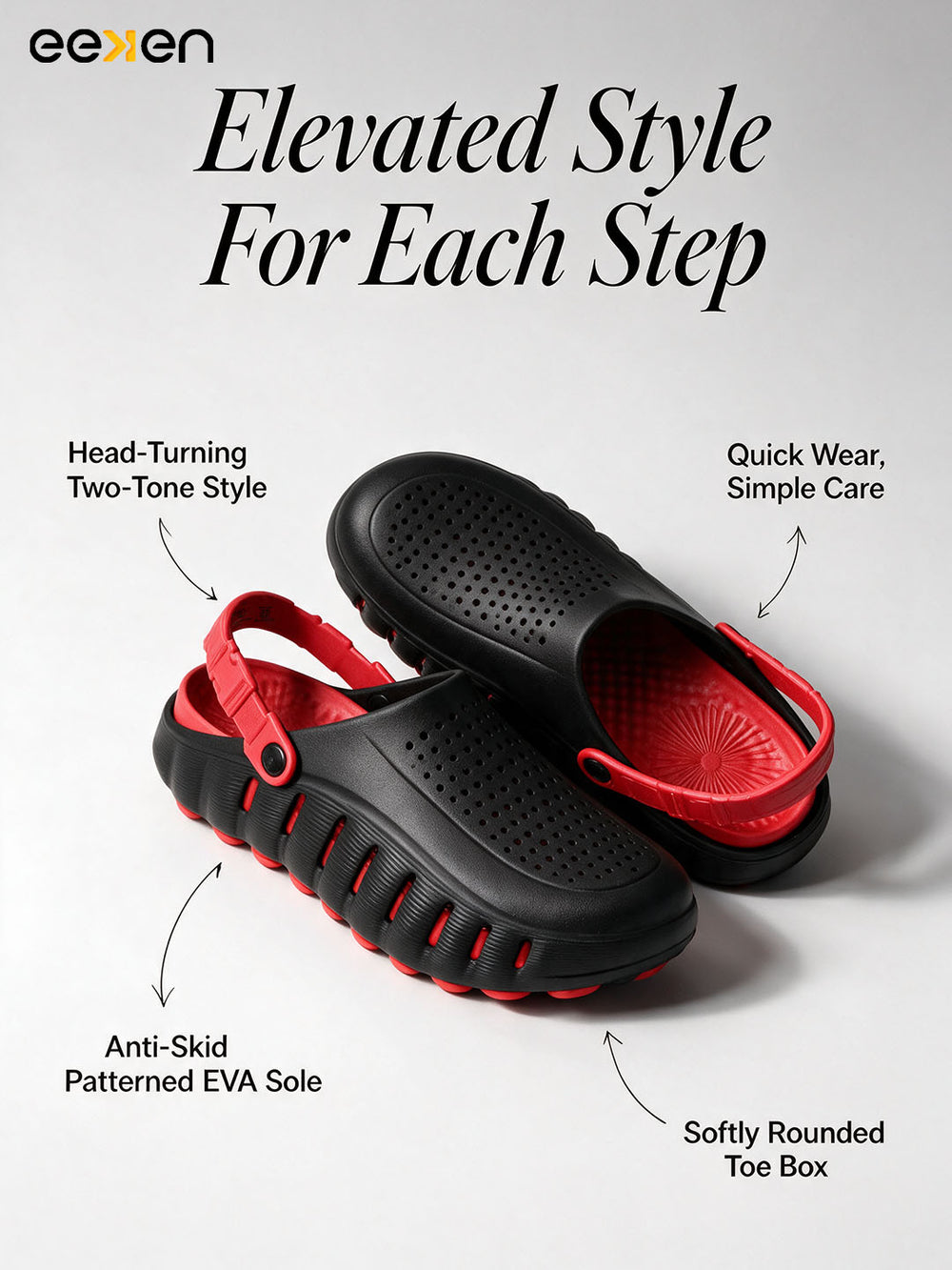 Eeken Men Clogs Water Resistant Comfortable with Back Strap for Daily and Outdoor Use
