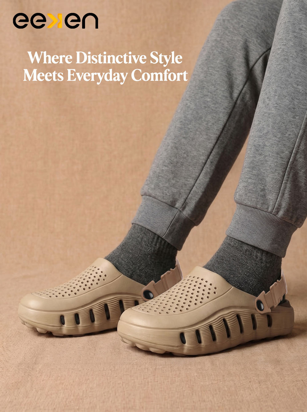 Eeken Men Clogs Water Resistant Comfortable with Back Strap for Daily and Outdoor Use