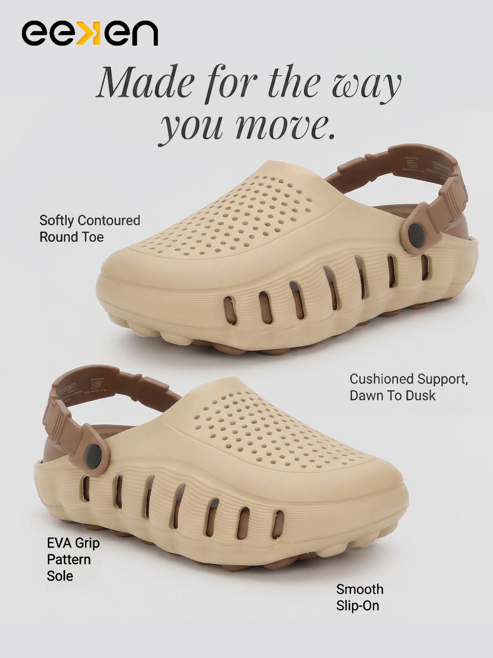 Eeken Men Clogs Water Resistant Comfortable with Back Strap for Daily and Outdoor Use