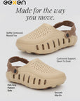 Eeken Men Clogs Water Resistant Comfortable with Back Strap for Daily and Outdoor Use