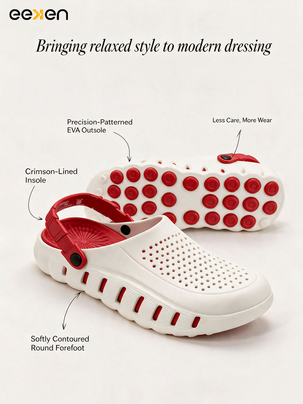 Eeken Men Clogs Water Resistant Comfortable with Back Strap for Daily and Outdoor Use