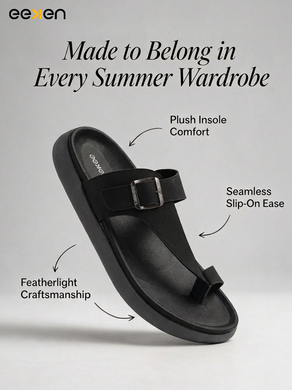 Eeken Men Sandals Lightweight Slip On Toe Posts All day Comfort
