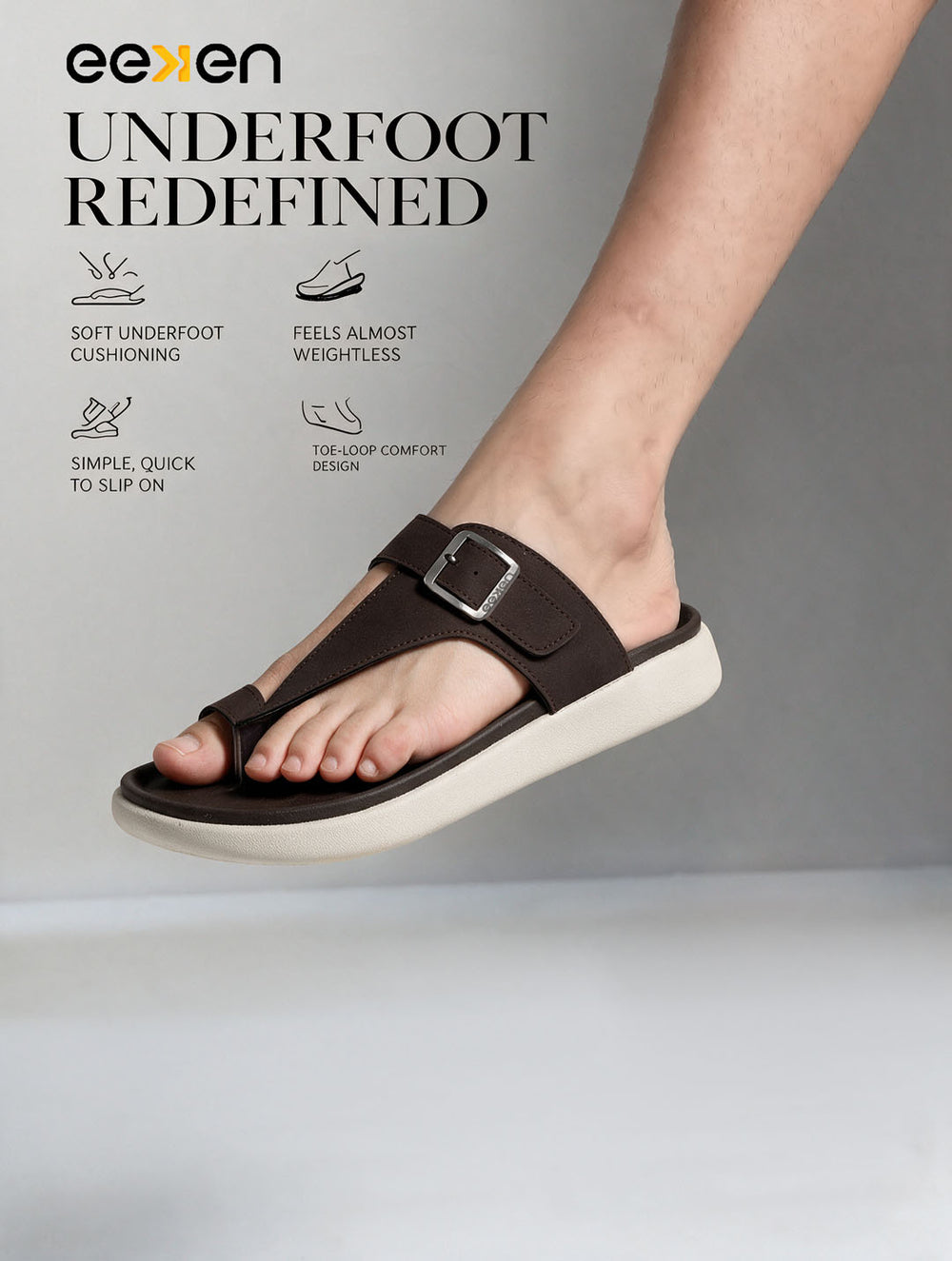 Eeken Men Sandals Lightweight Slip On Toe Posts All day Comfort