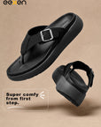 Eeken Men Sandals with Buckle Strap Lightweight Comfortable Slip On For Casual Daily Outdoor Use