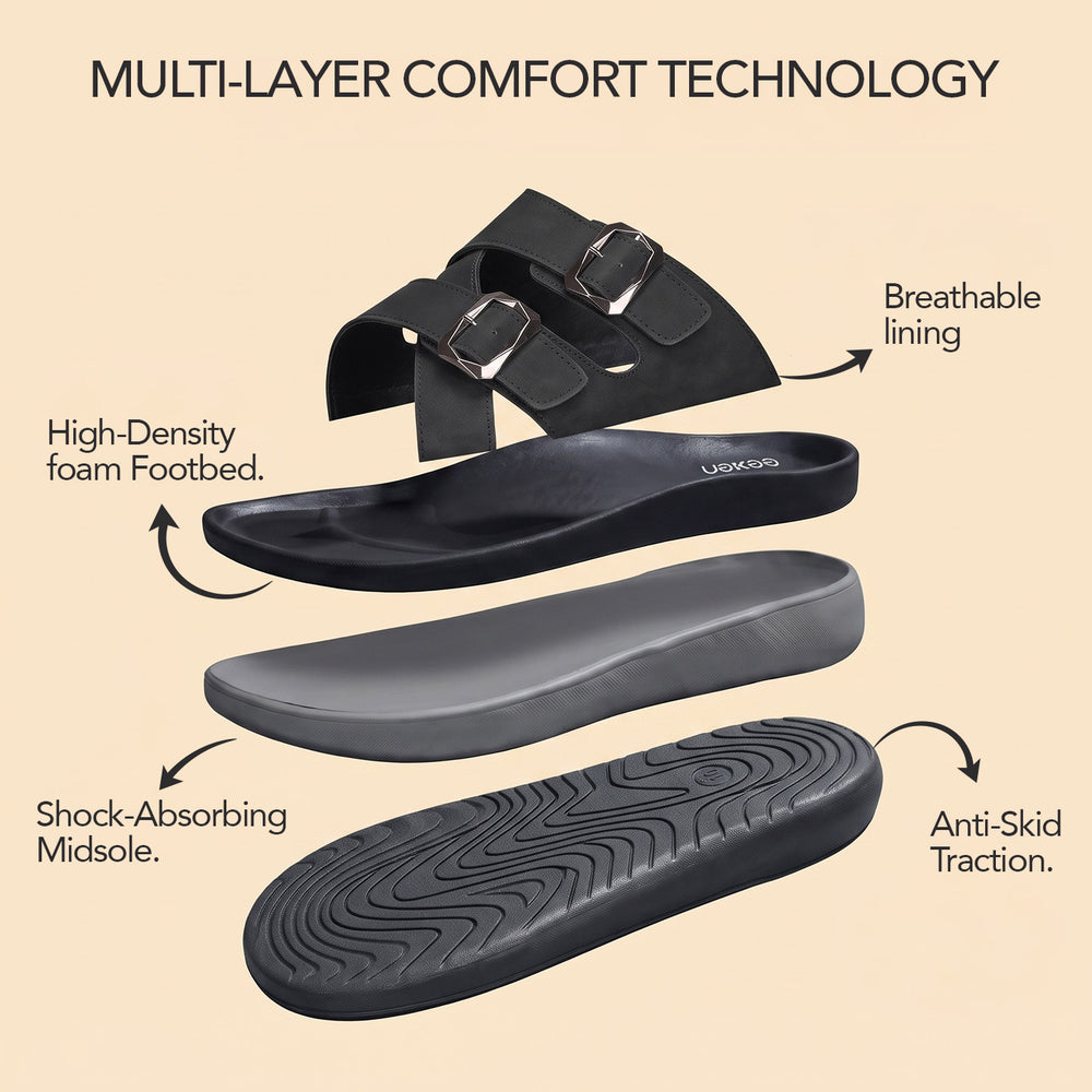 Paragon Men's Casual Sandals | Adjustable Buckle | Comfy Sole