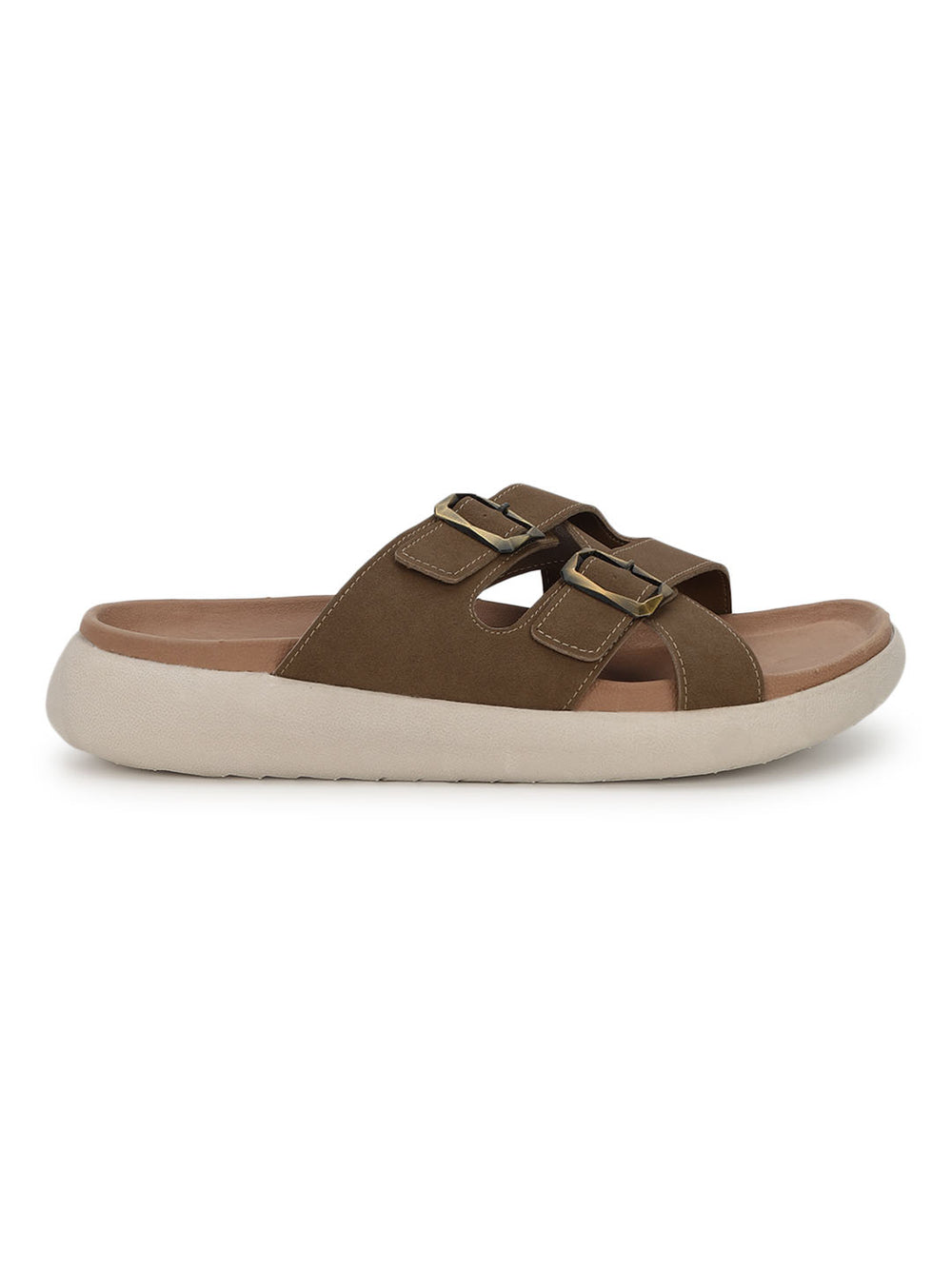 Eeken Men Sandals Comfortable Dual Buckle Cross Strap for Daily Casual and Outdoor Use