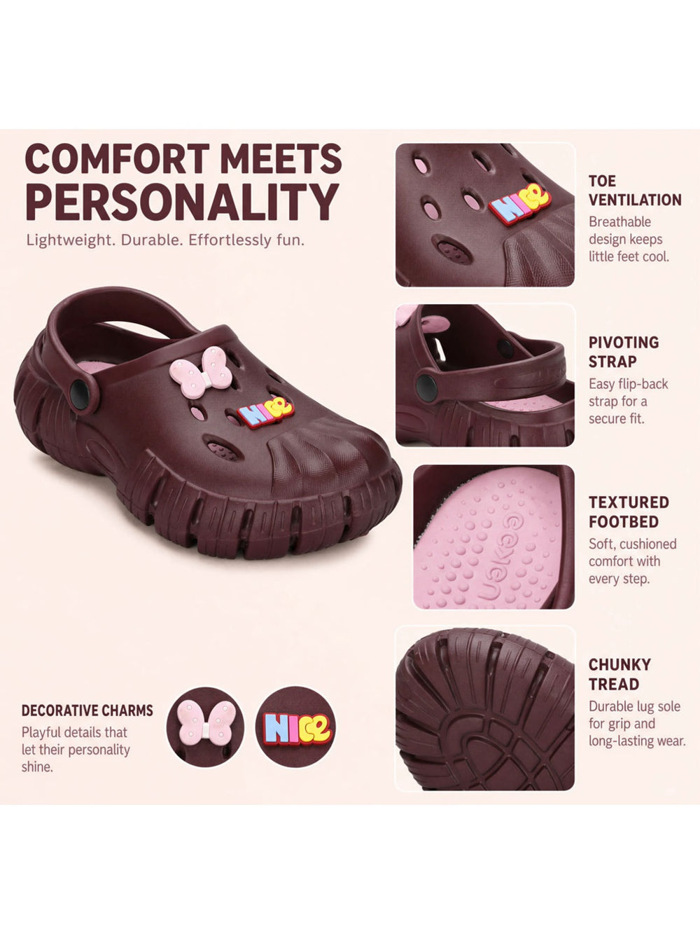 Paragon Eeken Women Casual Comfortable Ventilated Clogs for Daily Outdoor Wear