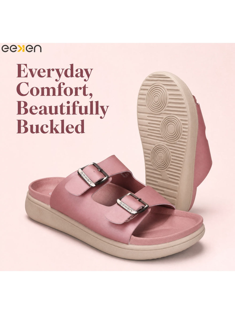 Paragon Eeken Women Casual Comfortable Buckle Slip on Sandals for Outdoor Wear