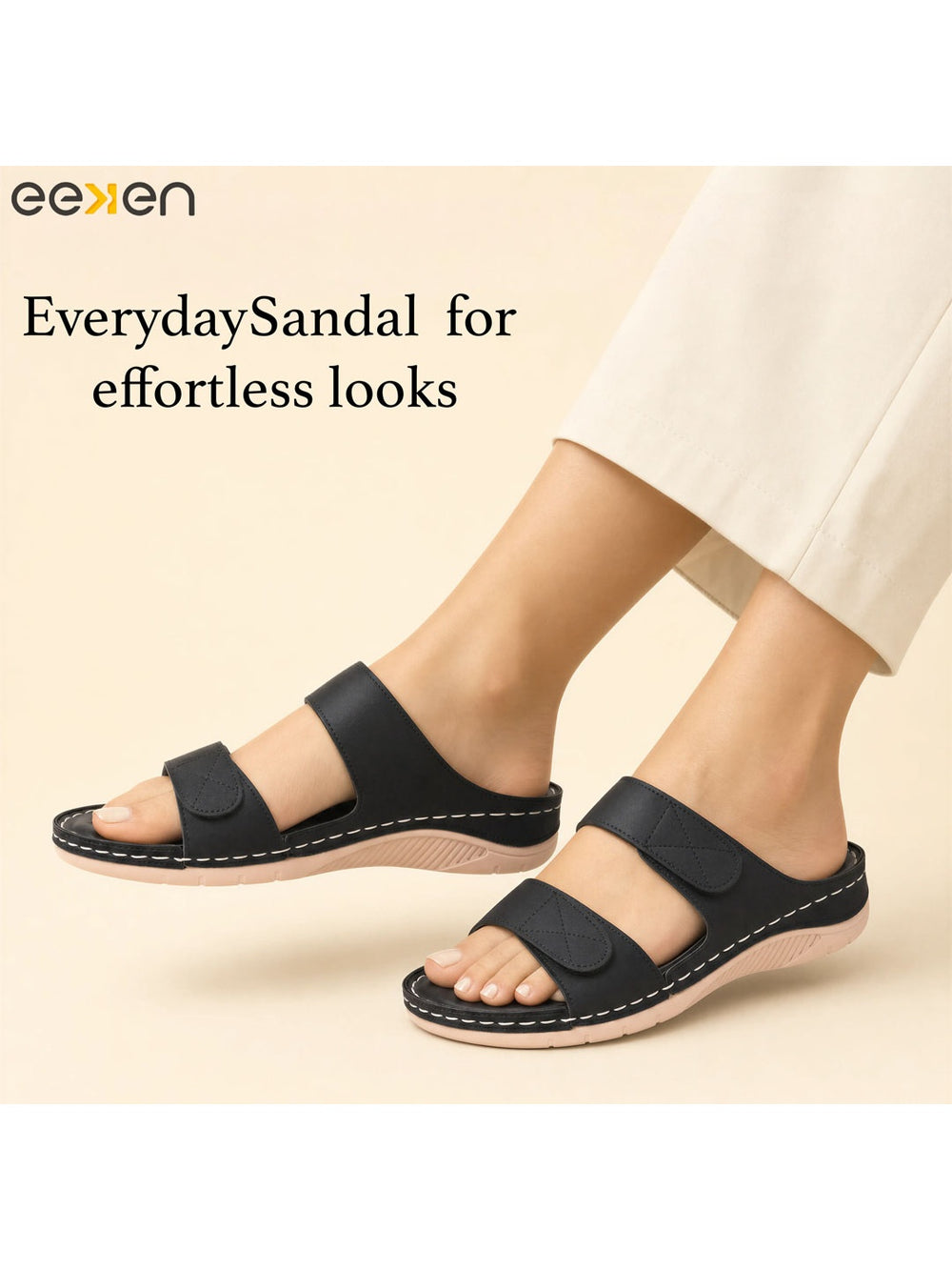 Paragon Eeken Women Casual Comfortable Velcro Strap Sandals for Outdoor Wear