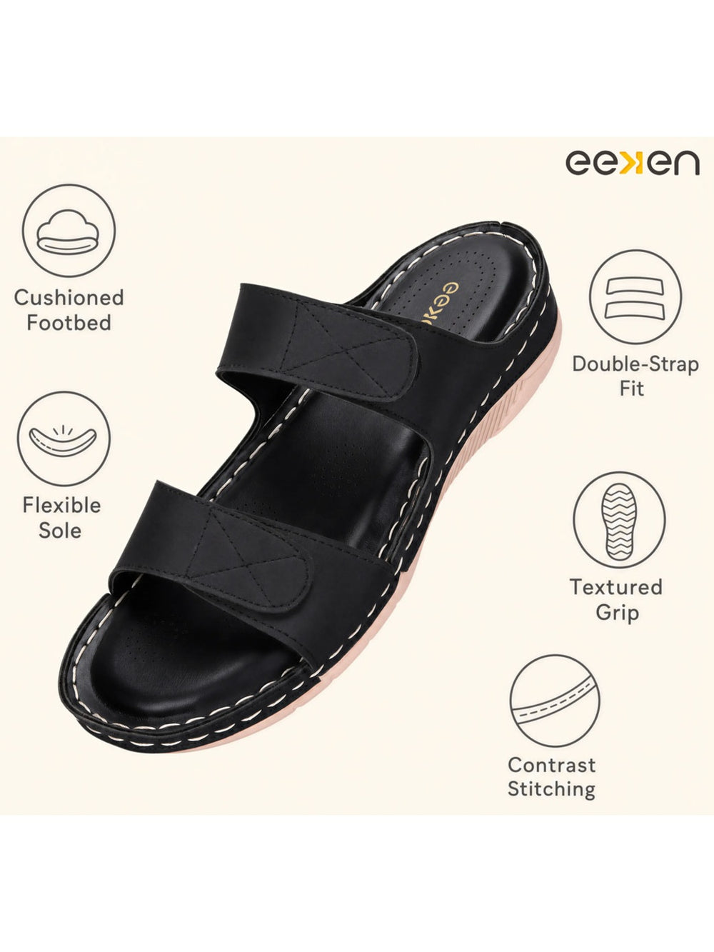 Paragon Eeken Women Casual Comfortable Velcro Strap Sandals for Outdoor Wear