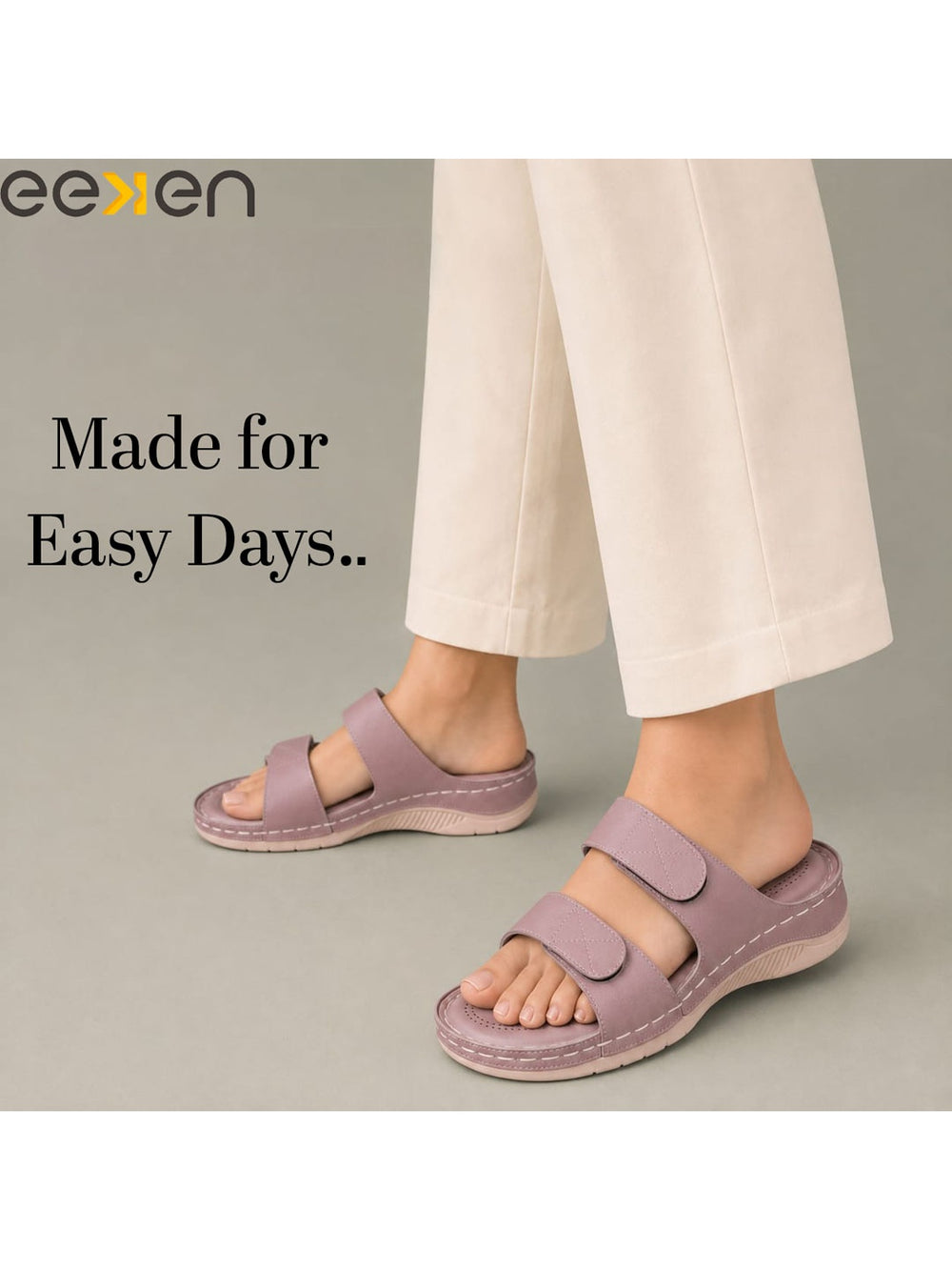 Paragon Eeken Women Casual Comfortable Velcro Strap Sandals for Outdoor Wear