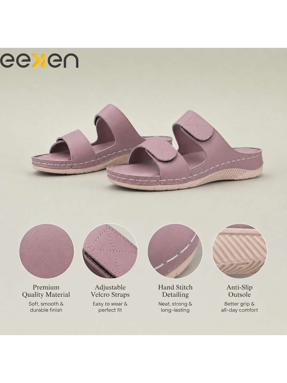 Paragon Eeken Women Casual Comfortable Velcro Strap Sandals for Outdoor Wear