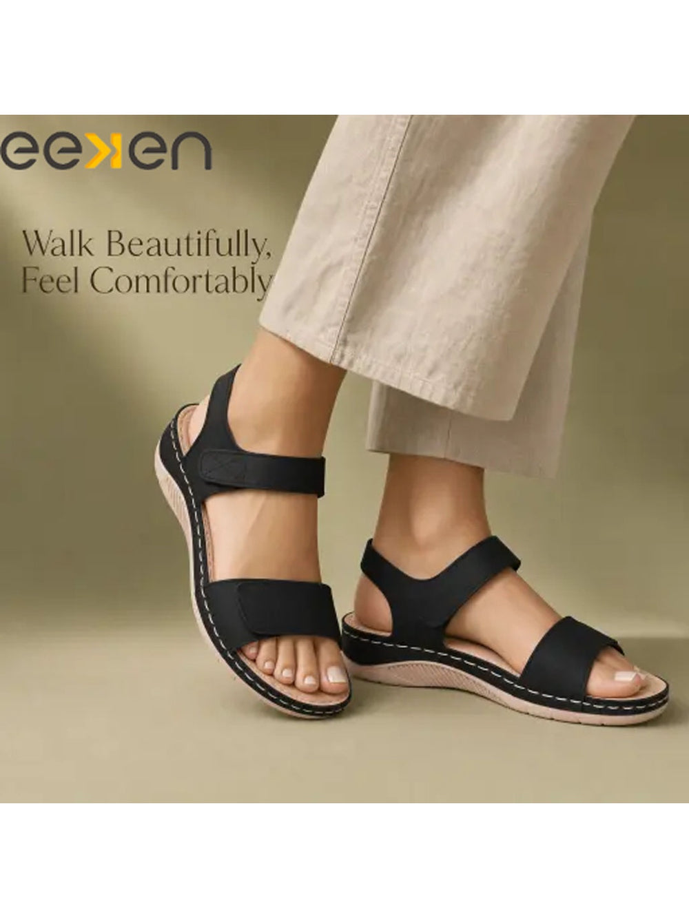 Paragon Eeken Women Casual Comfortable Adjustable Strap Sandals for Walking