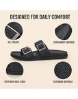 Paragon Eeken Men Casual Comfortable Double Buckle Slip on Sandals for Daily Wear