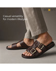 Paragon Eeken Men Casual Comfortable Double Buckle Slip on Sandals for Daily Wear