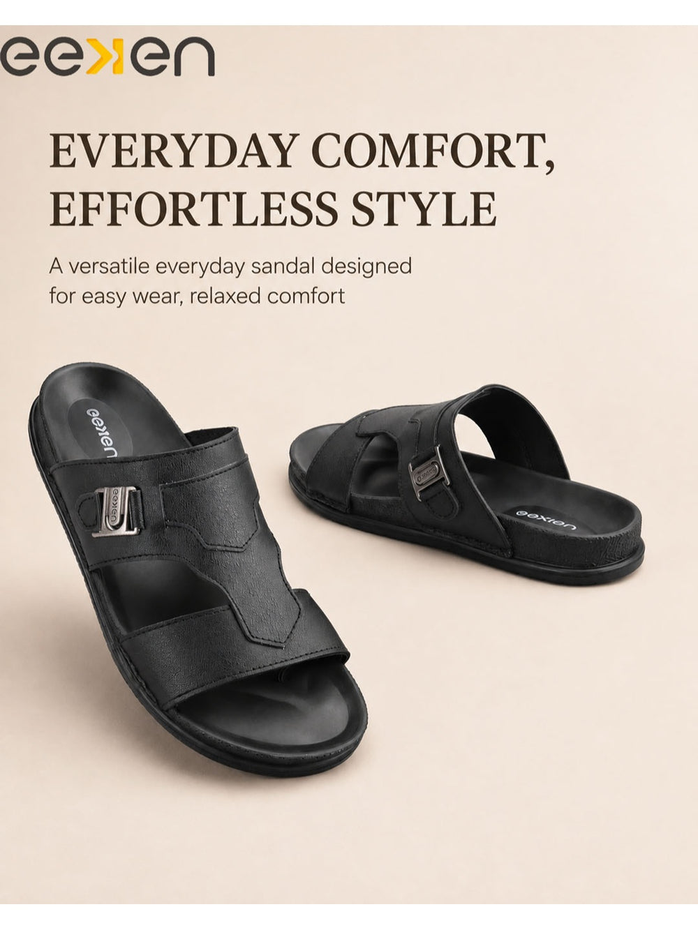 Paragon Eeken Men Casual Comfortable Buckle Slip on Sandals for Daily Outdoor Wear