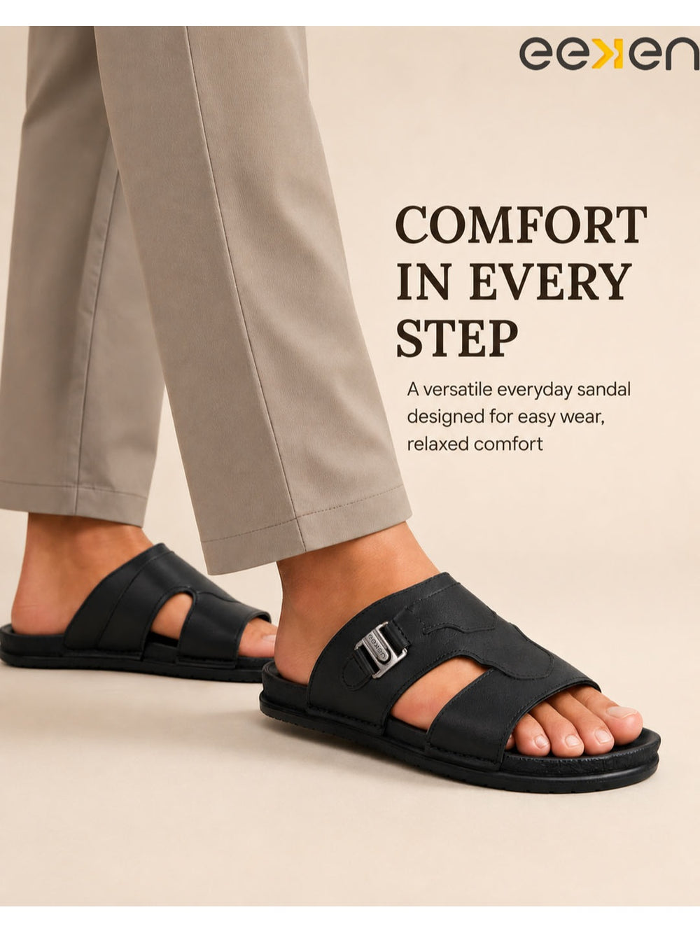 Paragon Eeken Men Casual Comfortable Buckle Slip on Sandals for Daily Outdoor Wear