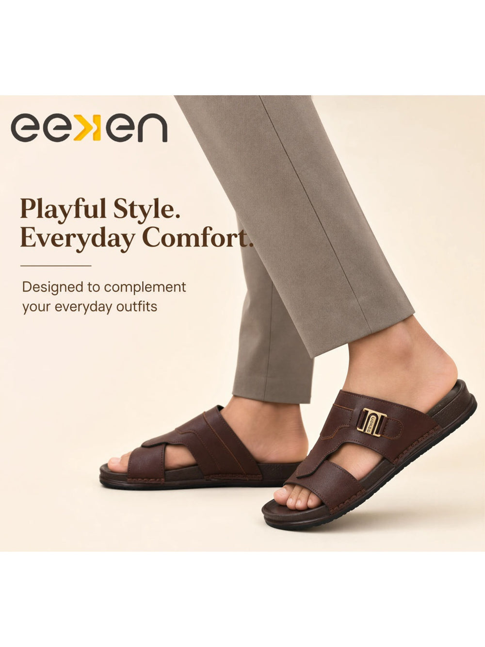 Paragon Eeken Men Casual Comfortable Buckle Slip on Sandals for Daily Outdoor Wear