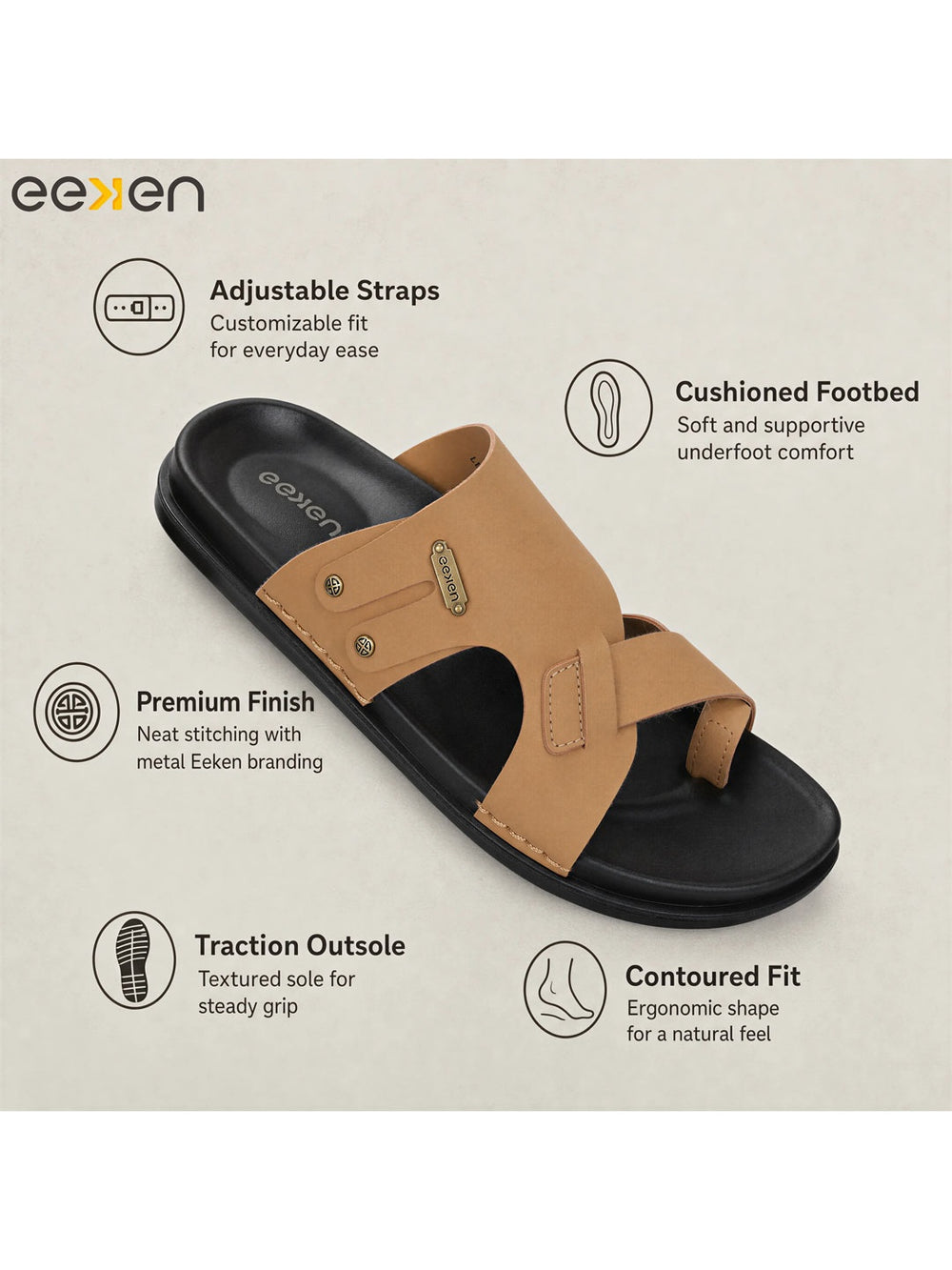 Paragon Eeken Men Casual Comfortable Toe Ring Sandals for Daily Outdoor Wear