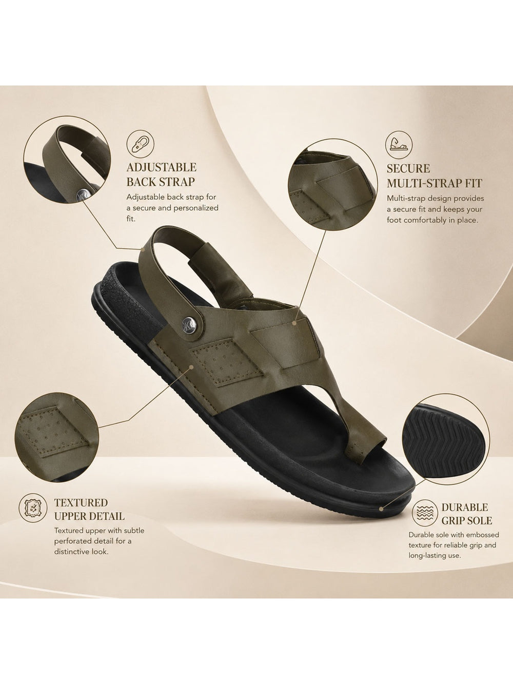 Paragon Eeken Men Casual Comfortable Back Strap Sandals for Daily Outdoor Wear