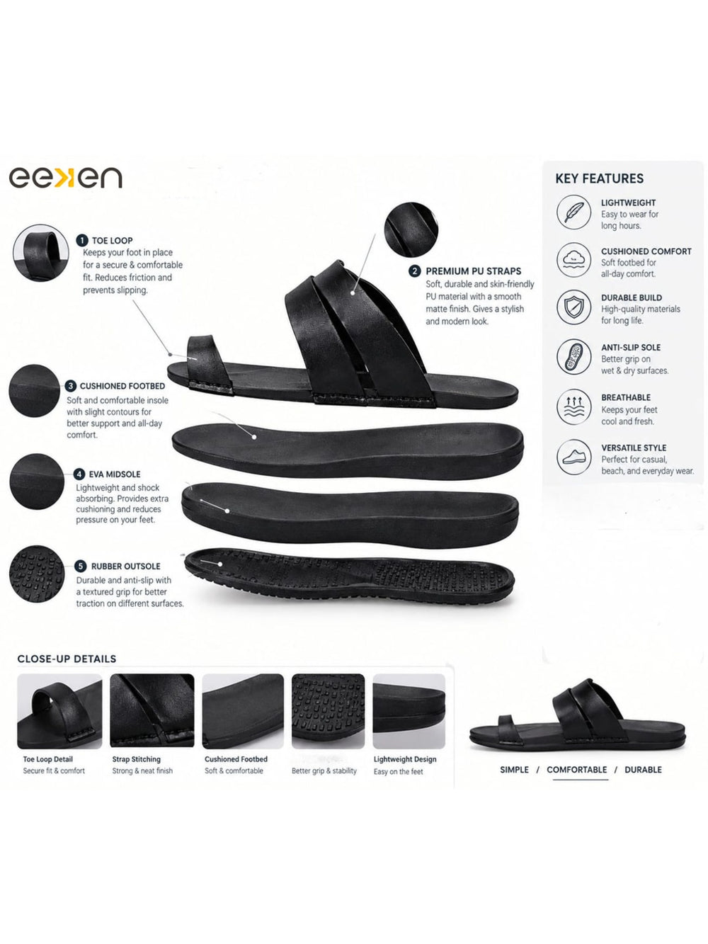 Paragon Eeken Men Ethnic Casual Comfortable Toe Ring Sandals for Daily Wear