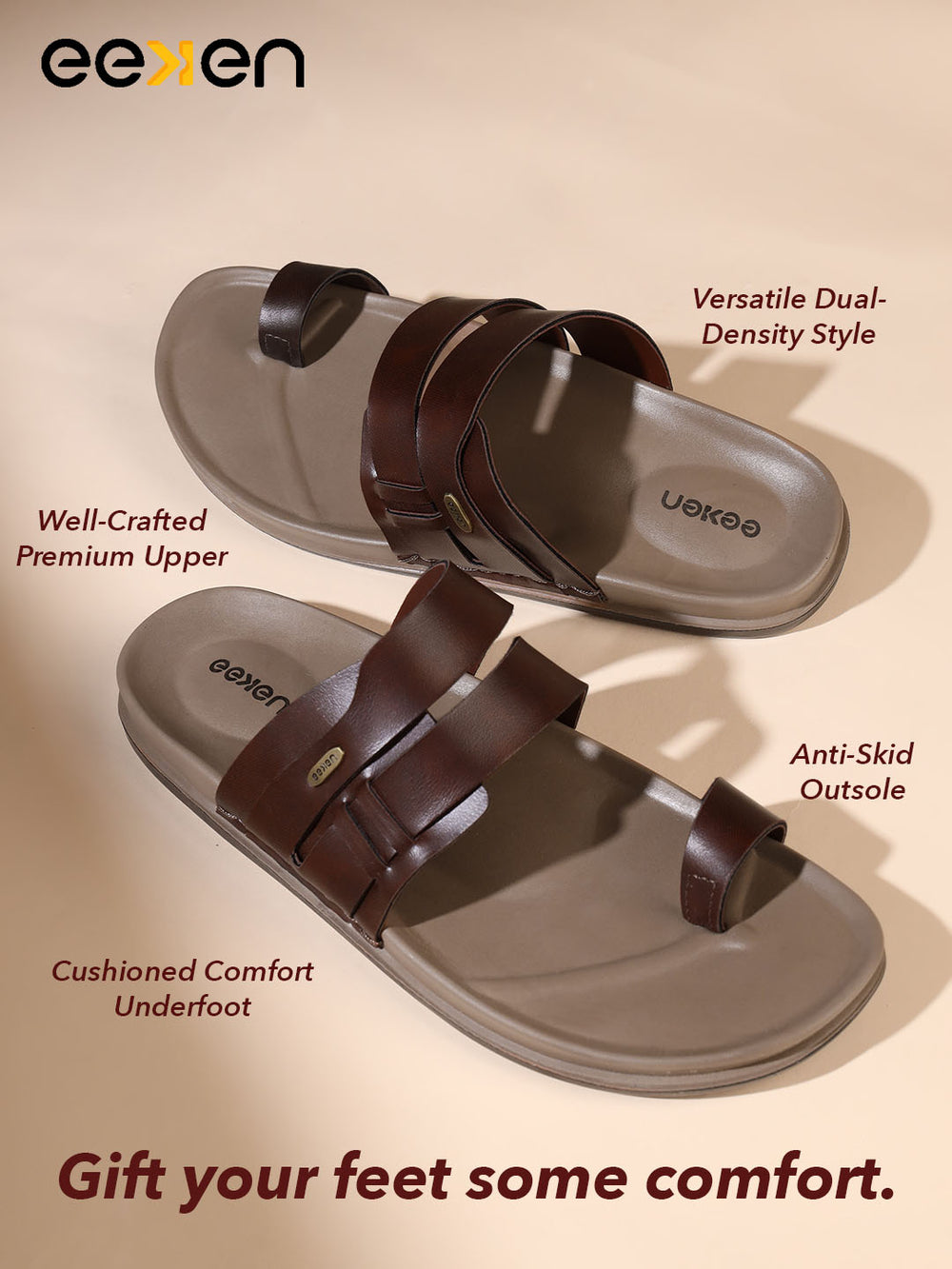 Eeken Men Sandals Comfortable Casual Slip On Slippers for Daily Use