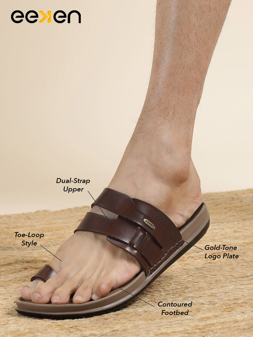 Eeken Men Sandals Comfortable Casual Slip On Slippers for Daily Use
