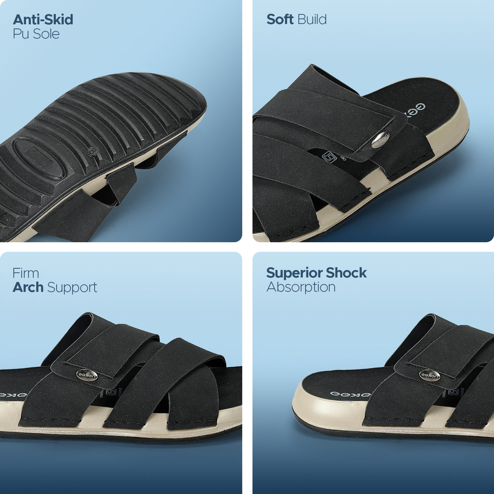 Paragon Men’s Slip-On Sandals | Stylish &amp; Lightweight with Synthetic Upper